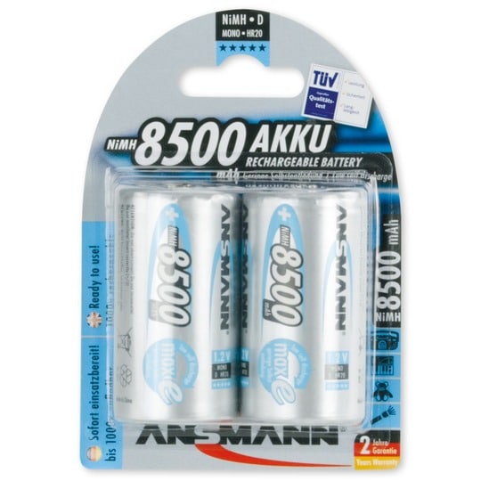 Batterij NiMH D 8500mAh blister 2